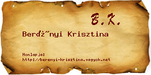 Berényi Krisztina névjegykártya