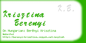 krisztina berenyi business card